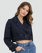 Getailleerde trenchcoat met ceintuur en knoopsluiting voor dames