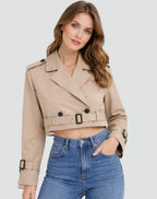 Getailleerde trenchcoat met ceintuur en knoopsluiting voor dames