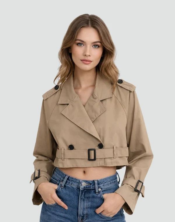 Getailleerde trenchcoat met ceintuur en knoopsluiting voor dames