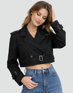 Getailleerde trenchcoat met ceintuur en knoopsluiting voor dames