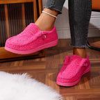 Instappers met koorddetail en lage zool voor dames in roze