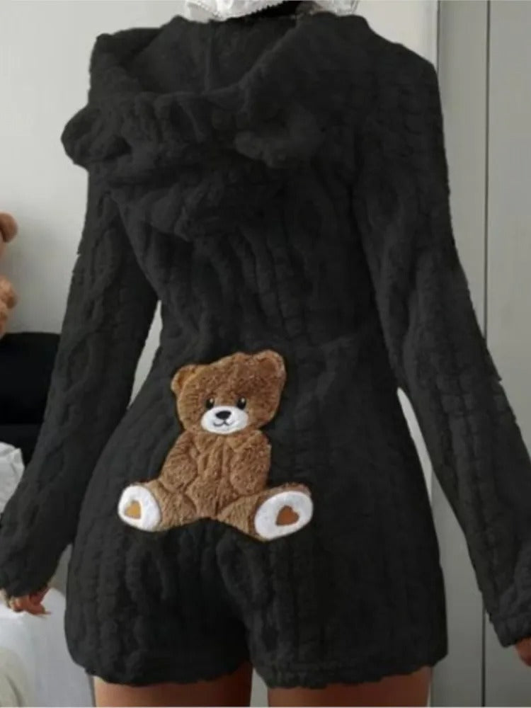 Jumpsuit met korte pijpen voor dames in zwart