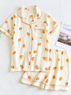 Katoenen pyjama set met top en broek voor dames