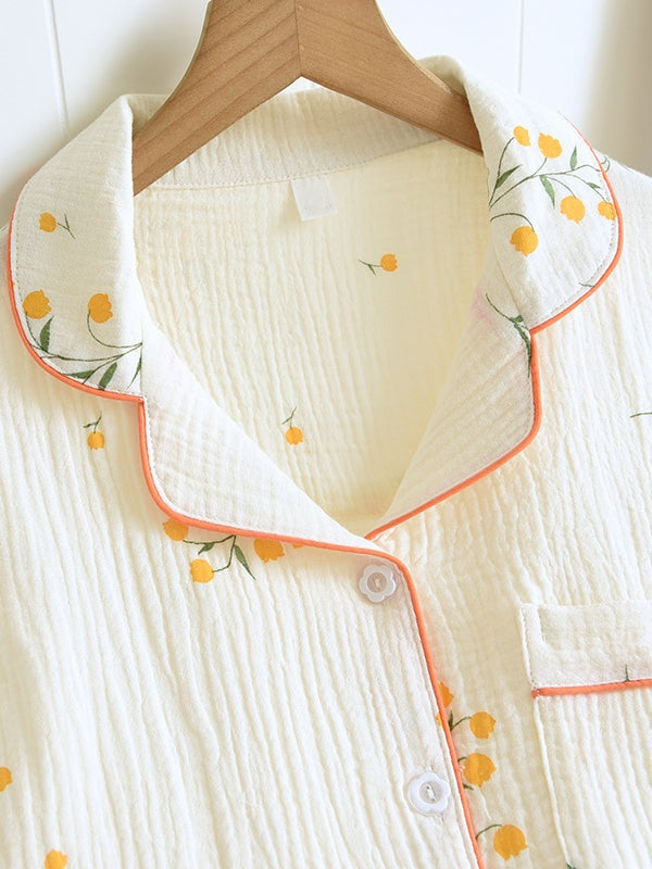 Katoenen pyjama set met top en broek voor dames