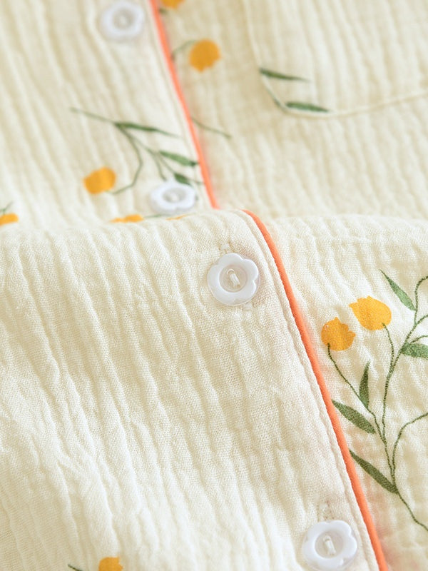 Katoenen pyjama set met top en broek voor dames