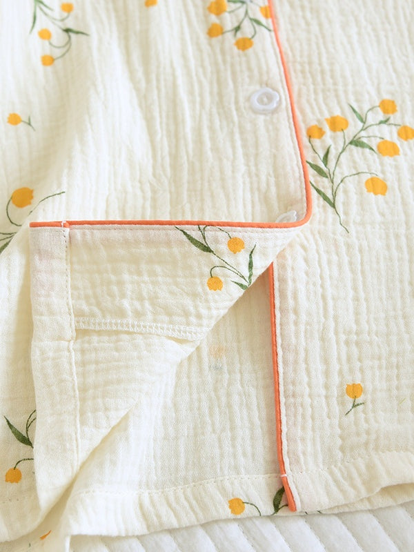 Katoenen pyjama set met top en broek voor dames