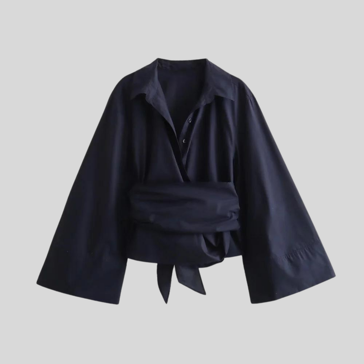 Katoenen top met strikceintuur voor dames