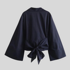 Katoenen top met strikceintuur voor dames