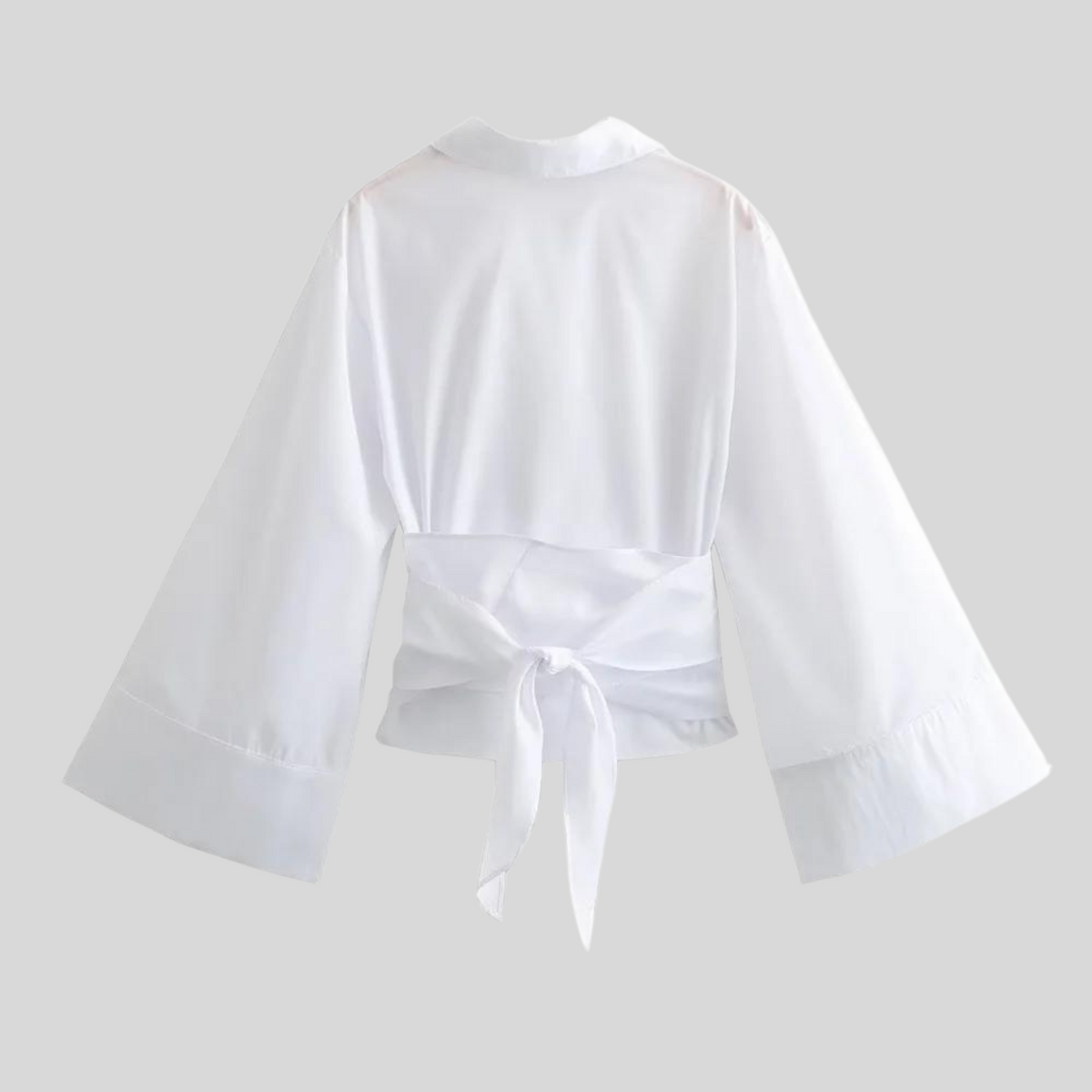 Katoenen top met strikceintuur voor dames