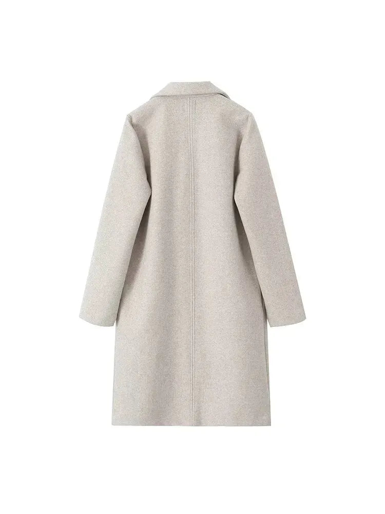 Lange mantel met open design en reverskraag voor dames