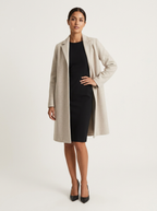 Lange mantel met open design en reverskraag voor dames