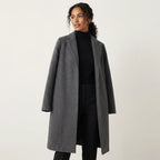 Lange mantel met open design en reverskraag voor dames