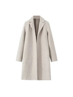 Lange mantel met open design en reverskraag voor dames