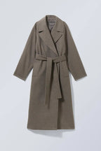 Lange oversized jas met brede revers en knoopsluiting voor dames