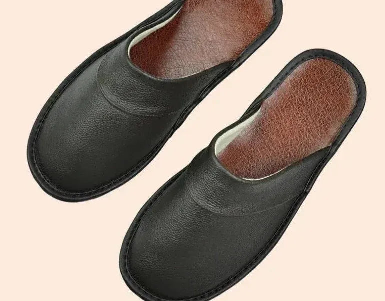 Leren pantoffels met behaaglijke binnenzijde voor dames