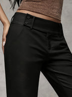 Losse broek met hoge taille en rechte pijpen voor dames