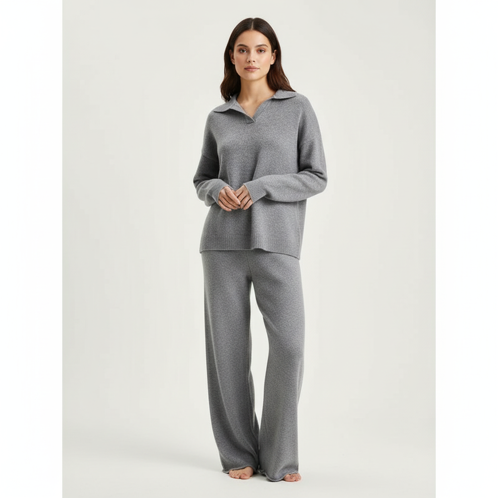 Lounge set met top en broek voor dames in grijs