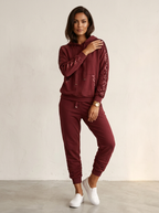 Loungeset met paillettendetails voor dames in rood