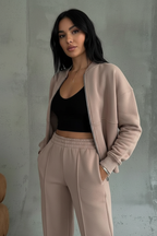 Loungeset met rits en wijde broek voor dames