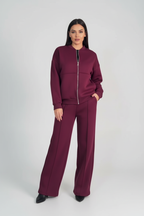 Loungeset met rits en wijde broek voor dames