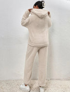 Loungeset met teddy stof en hoodie voor dames