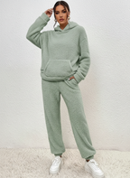 Loungeset met teddy stof en hoodie voor dames