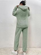 Loungeset met teddy stof en hoodie voor dames