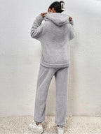 Loungeset met teddy stof en hoodie voor dames