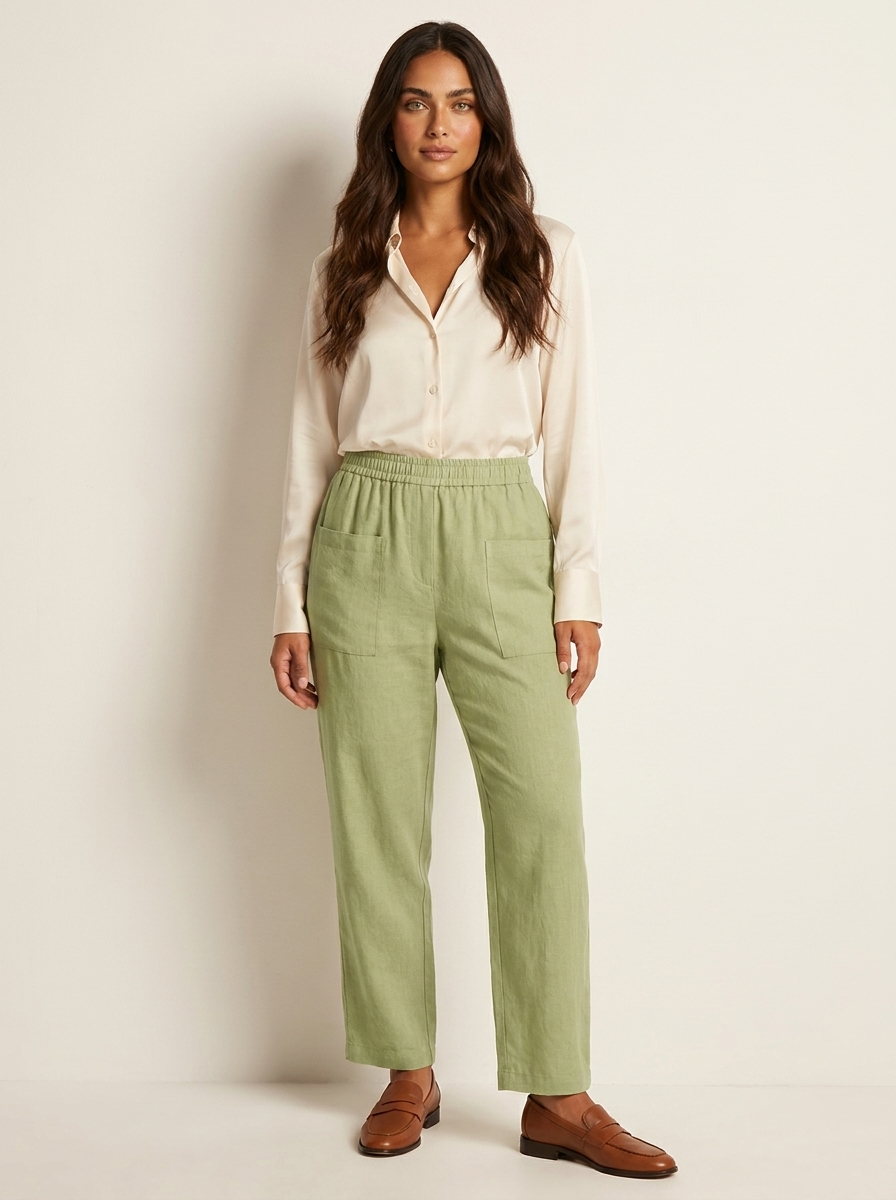 Luchtige broek met zakken en comfortabele pasvorm voor dames