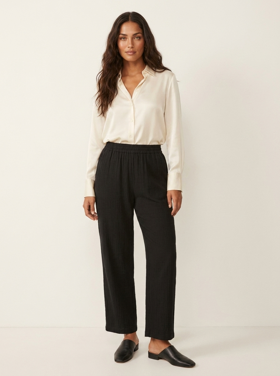 Luchtige broek met zakken en comfortabele pasvorm voor dames