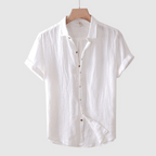 Luchtige linnen blouse met korte mouwen