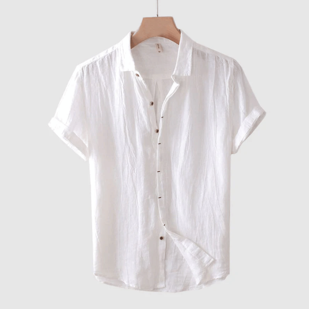 Luchtige linnen blouse met korte mouwen