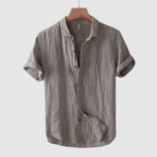 Luchtige linnen blouse met korte mouwen