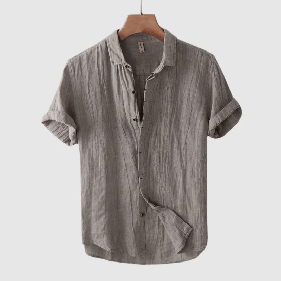 Luchtige linnen blouse met korte mouwen