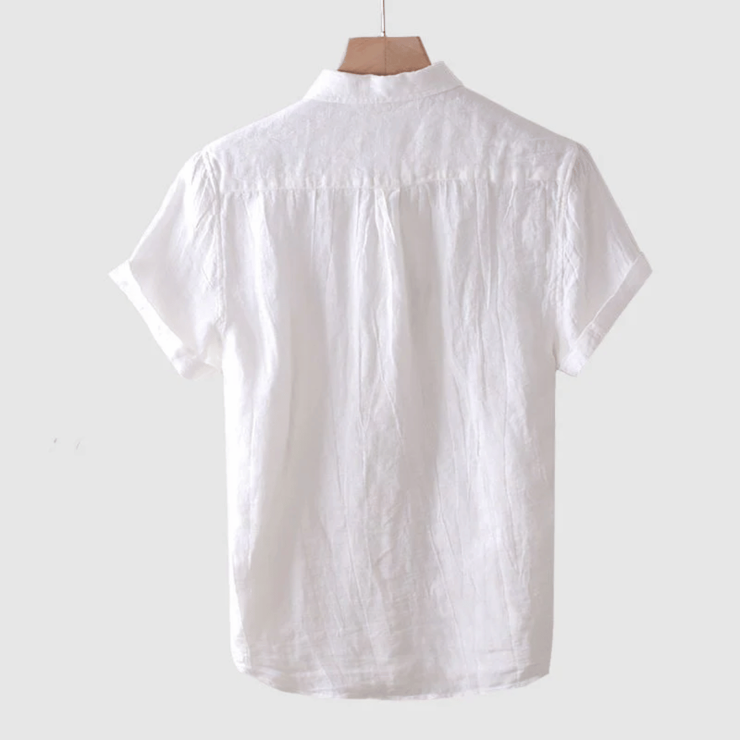 Luchtige linnen blouse met korte mouwen