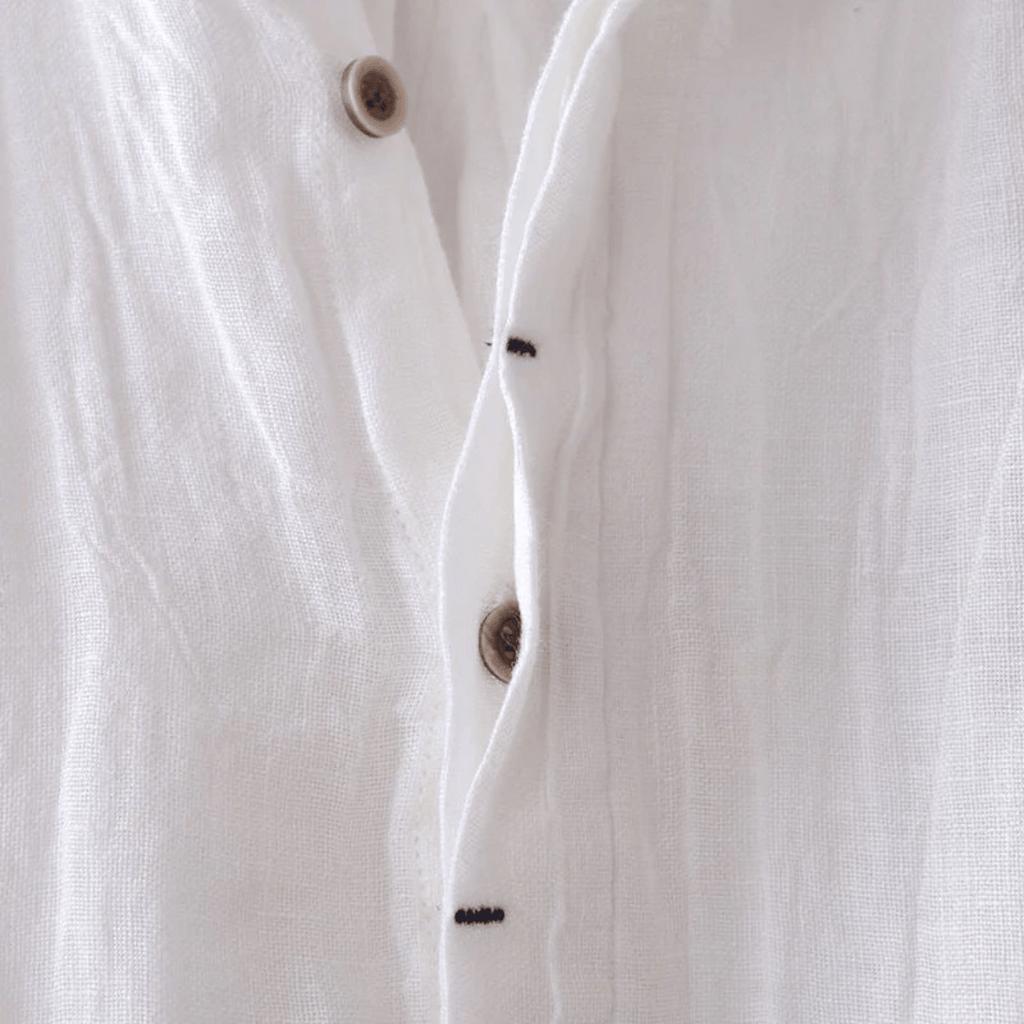 Luchtige linnen blouse met korte mouwen