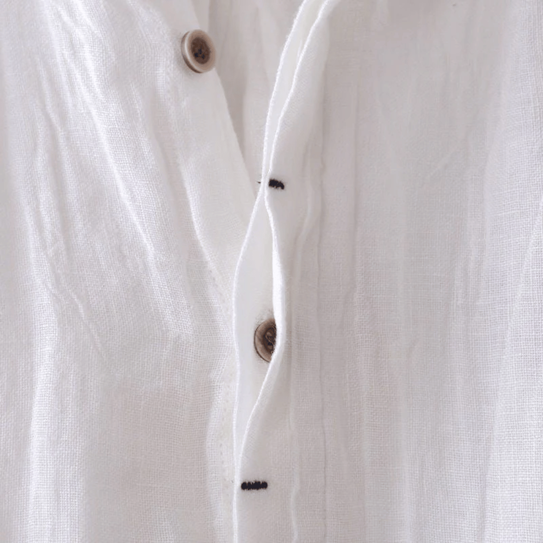 Luchtige linnen blouse met korte mouwen