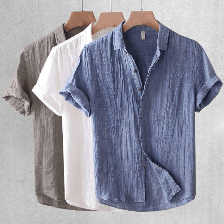 Luchtige linnen blouse met korte mouwen