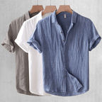 Luchtige linnen blouse met korte mouwen