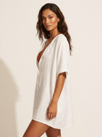 Luchtige strandtuniek met V-hals voor dames