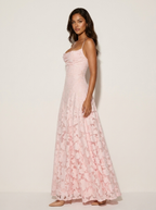 Maxi jurk met spaghettibandjes en bloemenjacquard voor dames