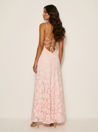 Maxi jurk met spaghettibandjes en bloemenjacquard voor dames