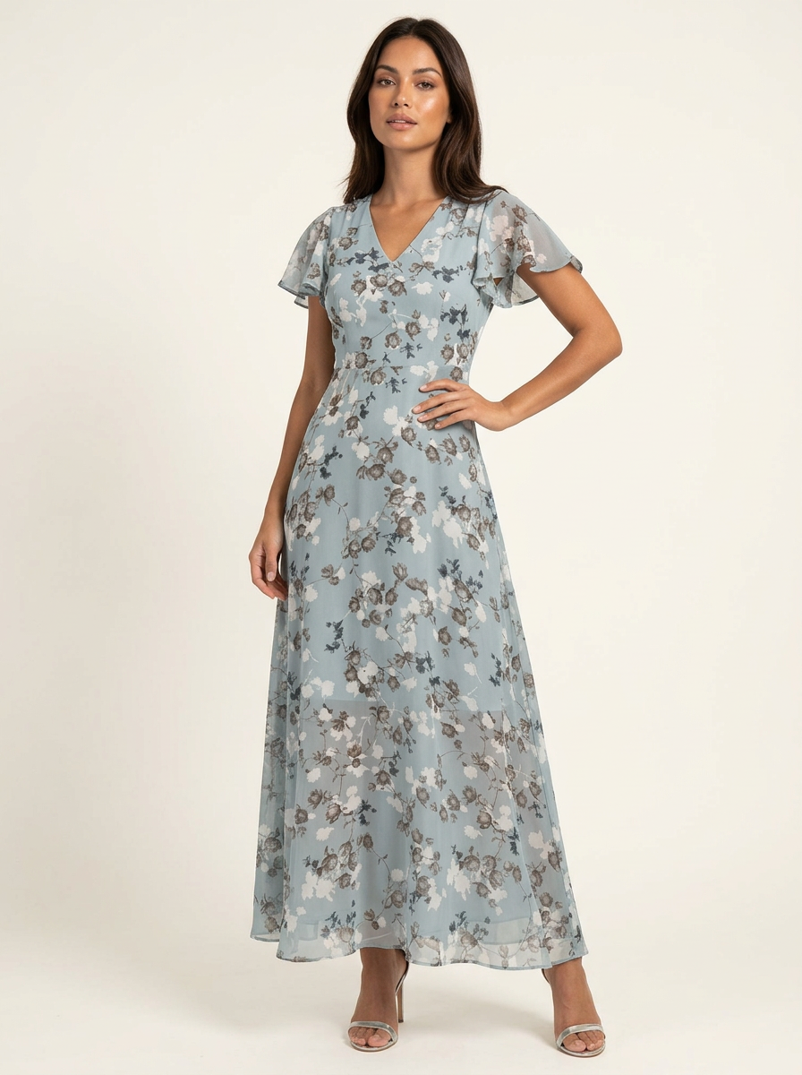 Maxi jurk met bloemenprint