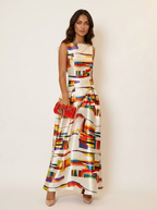 Maxi jurk met kleurrijke geometrische print voor dames