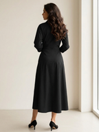 Maxi jurk met kraag en getailleerde taille voor dames