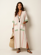 Maxi jurk met V-hals en bohemian details voor dames