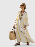 Maxi jurk met V-hals en bohemian details voor dames