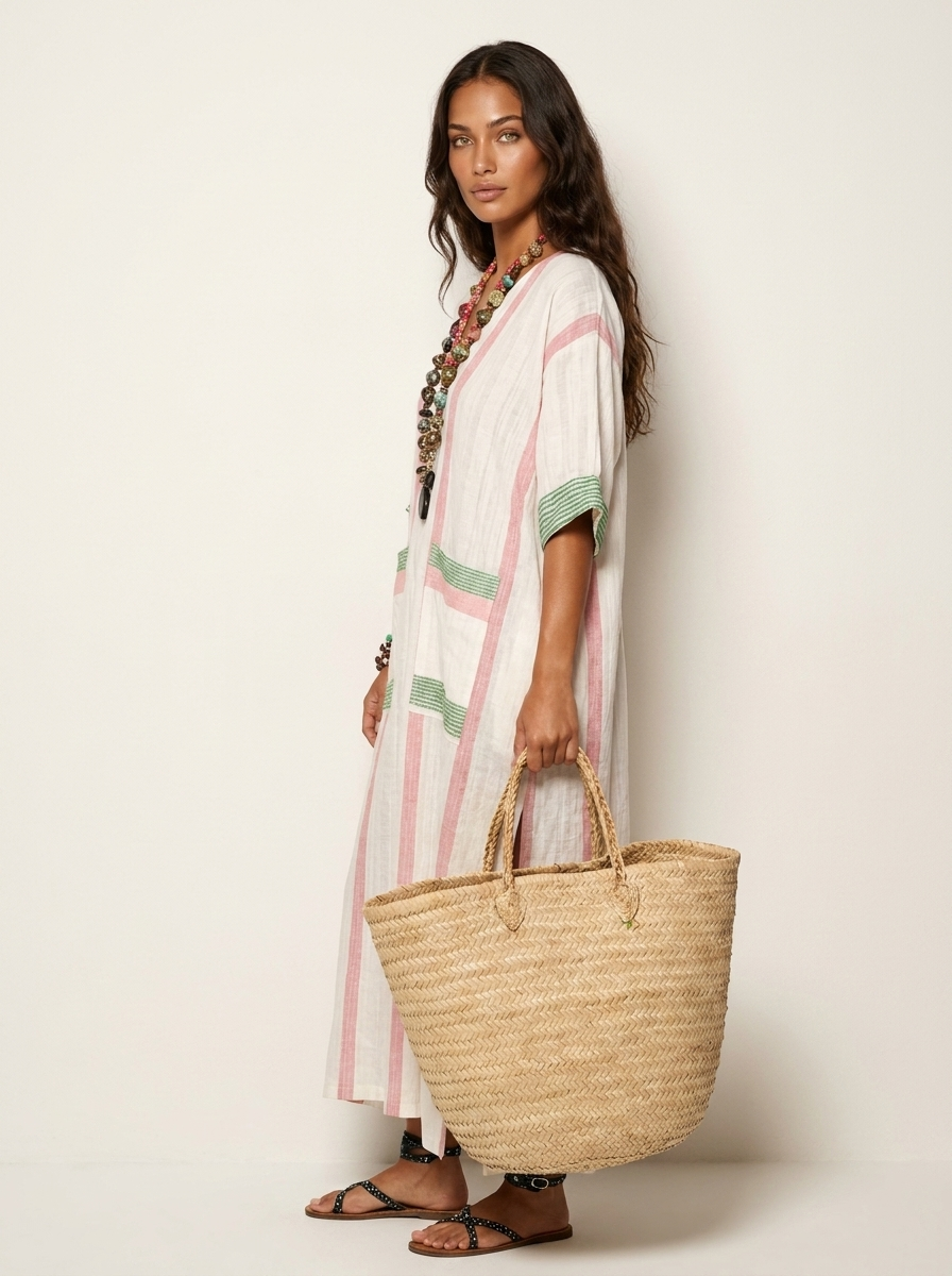 Maxi jurk met V-hals en bohemian details voor dames