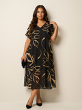Midi jurk met grafische print