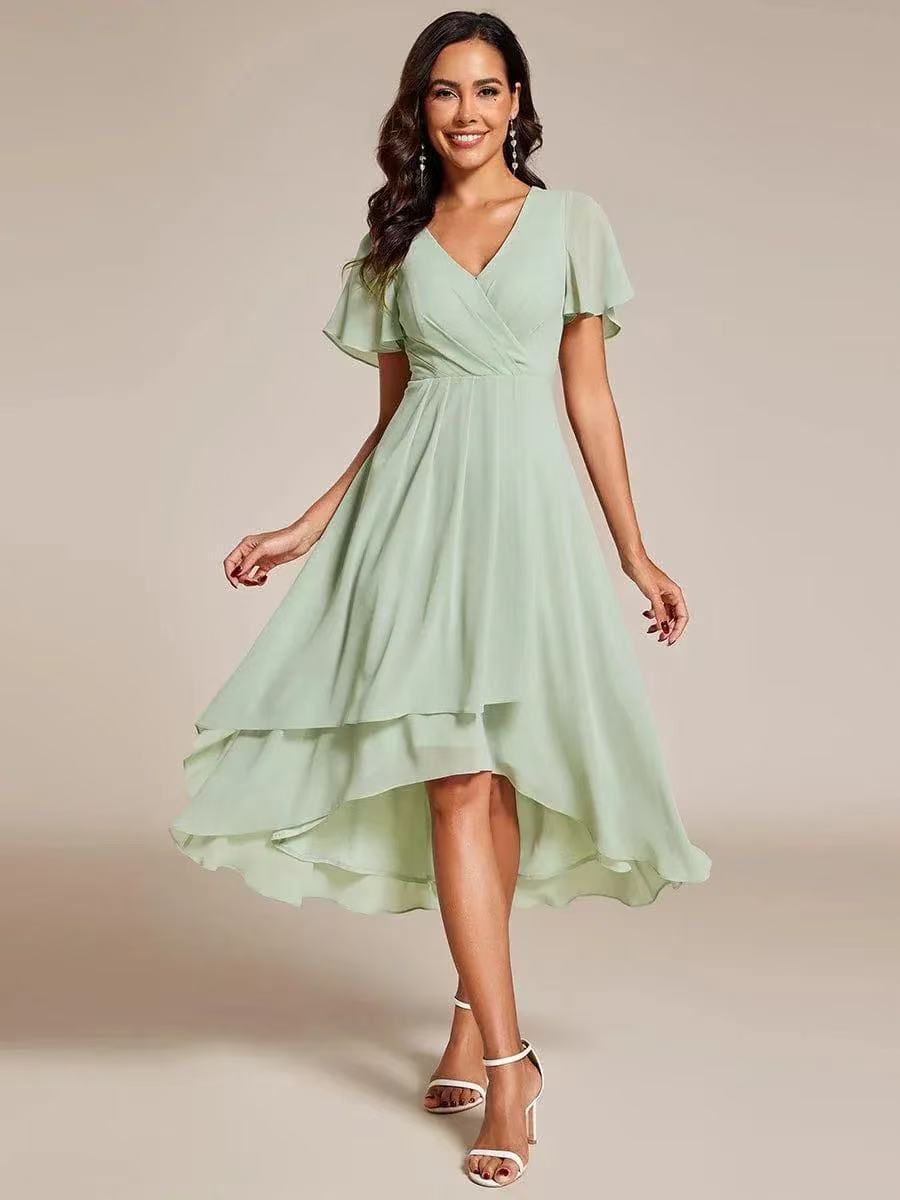 Midi jurk met luxe kant en elegante pasvorm voor dames in lichtgroen